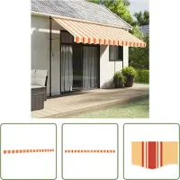 The Living Store Markisenvolant Gelb und Orange Gestreift 4 m