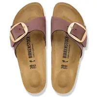 Birkenstock Damen Madrid Big Buckle Nubukleder Damen Pepper Narrow-Schuhgröße 38