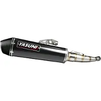 Yasuni Auspuffanlage Scooter 4 mit Zulassung TUB651 für Honda PS i SES Dylan SH i 125 / 150 ccm, Farbe:schwarz / kohlenstoff