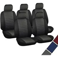 BellaFurn 5-teiliges Set Autositzbezüge für Transporter | Grau-Schwarz