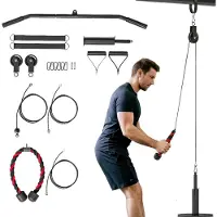 BellaFurn Latzug-Seilzugsystem für Fitness – Krafttraining zu Hause | Farbe: Rot