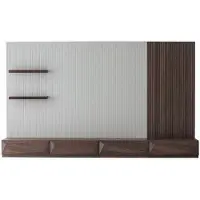 JVmoebel TV Wohnwand Modern Braun Elegant Anbauwand Lowboard Set Möbel