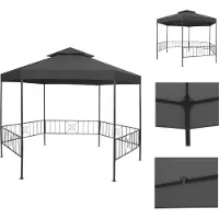 vidaXL Gartenpavillon 323x275x265 cm Anthrazit - Pavillons & Partyzelte