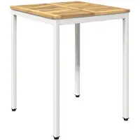 Syfax Gartentisch Weiß 60 x 60,5 x 75 cm Massivholz Akazie