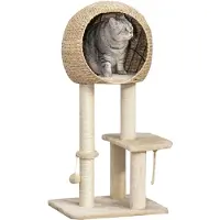 BellaFurn Kratzbaum mit Kratzbaum | Farbe: Beige | Abmessungen: 18,89 x 15,74 x 39,37 cm