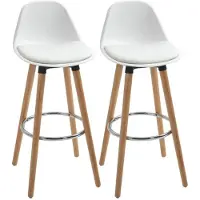 BellaFurn 2 Barhocker - Skandinavische Barstühle | Farbe: Weiß | Abmessungen: 42,5 x 38,5 x 91 cm