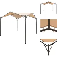 vidaXL Pavilion Partyzelt Überdachung 3x3 m Stahl Beige - Pavillons & Partyzelte