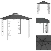 vidaXL Pavillon 3x3x2,7 m Anthrazit 160 g/m² - Pavillons & Partyzelte