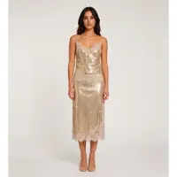 Marella für Damen. 2623776011200 Tüllrock mit goldenen Pailletten Llring (S), Bronze