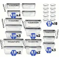 OEM Lebensmittelaufbewahrungsbehälter, luftdichter Verschluss, stapelbares Design, Schwarz-26PCS