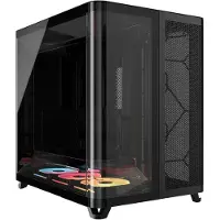 Corsair iCUE LINK Air 5400 LX-R Dual-Kammer-Gehäuse - ATX, 3X LX RGB Lüfter, Gehärtetes Glas, Schwarz