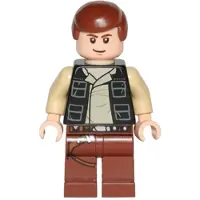 LEGO Minifigur Han Solo, Reddish Brown Legs with Holster Pattern, Vest (sw0451)