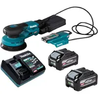 Makita BO 003 CGU201 Akku Exzenterschleifer 40 V max. 125 mm 3,0 mm Hub Brushless + 2x Akku 4,0 Ah + Ladegerät