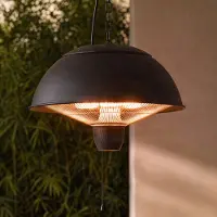 LUCANDE Hänge-Heizstrahler Theriona, schwarz, Ø 42 cm, IP24