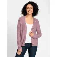 Inspirationen Cardigan , Damen, Gr. 50, lila (mauve), 100% Polyacryl, unifarben, Strickjacken Cardigan