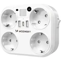 Wozinsky WRS-2B Mehrfachsteckdose 4000W, 4x AC, 4x USB & Lampe
