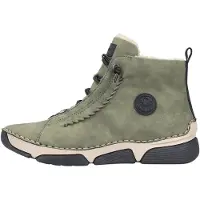 Rieker Winterboots , Damen, Gr. 41, grün (olivgrün), Lederimitat, Schuhe Winterboots, Winterstiefelette, Outdoorboots, Warmfutter, mit Innenreißverschluss