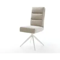 DELIFE Drehstuhl Pela-Flex Webstoff Soft Beige Kreuzgestell breit Weiß 360° drehbar Wippfunktion Taschenfederkern