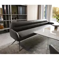 DELIFE Esszimmerbank Taya-Flex 300 cm Mikrofaser Anthrazit Vintage Kreuzgestell kantig Graphit Taschenfederkern