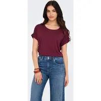 ONLY "ONLMOSTER – T-Shirt mit melierter Optik und elastischem Material" meliert, casual, lässig geschnitten, Viskosemischung, Rundhals