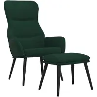 vidaXL Relaxsessel mit Hocker Dunkelgrün Stoff
