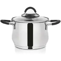 Orion Stahltopf Kochtopf mit Deckel DALIE 16 cm 2,4l für Gasherd Induktion