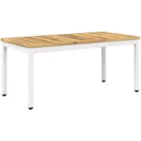 Syfax Couchtisch Weiß gewaschen 49 x 100,5 x 45 cm Massivholz Akazie