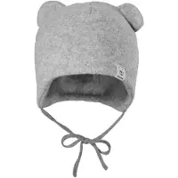 Maximo - Baby's Fleece Mütze m. Öhrchen u. Band - Mütze Gr 37 cm grau