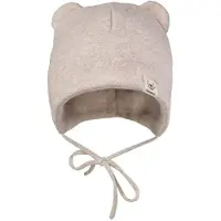 Maximo - Baby's Fleece Mütze m. Öhrchen u. Band - Mütze Gr 37 cm grau