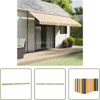 The Living Store Markisenvolant Gelb und Grau Gestreift 4,5 m