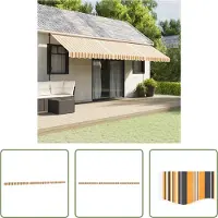 The Living Store Markisenvolant Gelb und Grau Gestreift 6 m
