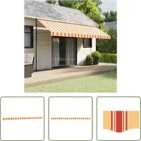 The Living Store Markisenvolant Gelb und Orange Gestreift 5 m