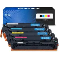 PrintAbout Toner kompatibel mit HP 201X (CF400X) - 4-farbig - Hohe Kapazität - Multipack