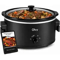 Olvy Slow Cooker 6L – Schongarer mit keramischem Innentopf – Warmhaltefunktion – inkl. Kochbuch