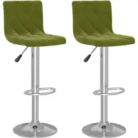 vidaXL Barhocker 2 Stk. Hellgrün Samt