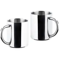 Huismerk Edelstahlbecher im 2er-Set - doppelwandig - Outdoor/Camping-Trinkbecher - 200 ml