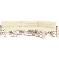 vidaXL Palettensofa-Auflagen 7 Stk. Creme