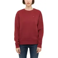 Mustang Sweatshirt "Damen Style Aberdeen", Damen, Gr. L, rot (dunkelrot), 100% Baumwolle, regular fit normal, Rundhals, Sweatshirts Sweatshirt