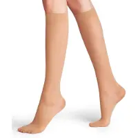 Falke Energize 30 DEN Damen Kniestrümpfe, 35-36, Beige, Uni