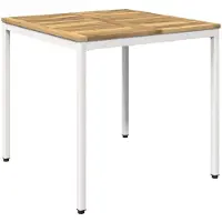Syfax Gartentisch Weiß 80 x 80,5 x 75 cm Massivholz Akazie