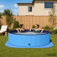Syfax Pool Bodenschutzmatte 25 stk. Ø 292 cm Rund EVA-Schaum Blau