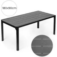 Northio 8-Sitzer-Gartentisch aus Polywood, 180 × 90 cm, Grau