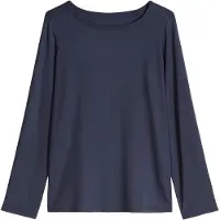 Marc O'Polo Pyjamaoberteil , Damen, Gr. S, blau (blaugrau), Jersey, Obermaterial: 92% Modal, 8% Elasthan, bequem hüftbedeckend, Rundhals, Shirts Pyjamaoberteil