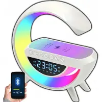 Ikonka LED-Nachtlampe mit Wecker, Bluetooth-Lautsprecher und 15-W-Ladegerät