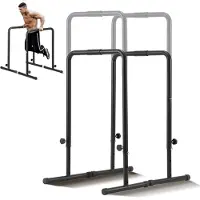 Zerbaco Dip-Stangen Dip-Ständer-Station mit Einstellbarer Höhe, 200 kg Fitness-Workout-Dip-Stangen-Station, Stabilisator, Parallette-Liegestützständer, Parallelbarren Krafttraining im Heim-Fitnessstudio