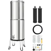 StarTech.com Schwerkraft-Wasserfilter - Edelstahl-Tischwasserfilter 12,3 L - Reduziert Blei & bis zu 99 % Chlor - 2 Aktivkohlefilter & 2 Fluoridfilter - Mit Wasserhahn & Ständer