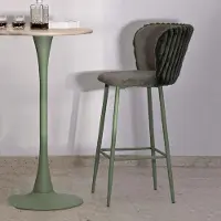 Dmora Kalpa - Hocker, 55x58x106h cm Grün, Gepolstert
