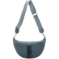 LTPRTZ OBC Damen Tasche Crossbody Brusttasche Hüfttasche Schultertasche Umhängetasche Bauchtasche Gürteltasche Crossover Reisetasche Body Bag Kunstleder Jeans Blau M