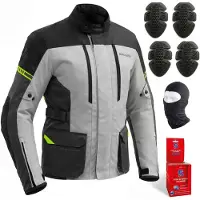 Broger Overland Motorradjacke mit Dreilagigem Aufbau und Herausnehmbaren Protektoren | Textiljacke Motorradtextiljacke Bikerjacke | EN 17092-3:2020 |