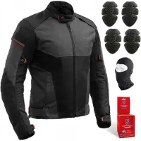 Broger Grid Motorradjacke mit dreilagiger Konstruktion und verstellbaren Protektoren | Textiljacke Bikerjacke Motorradjacke | 2XL